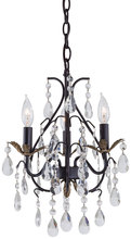 Minka-Lavery 3122-301 - 3L Mini Chandelier in Castlewood Walnut w/ Silver Highlights