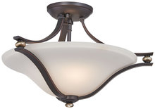 Minka-Lavery 3282-589 - Shadowglen 2L Brz Semi Flush w/ Silver & Etched White Gls