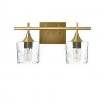 Bicycle Glass X2-601LUNCLR-VAN01-BRS-XX-04W - 601 Lunar: 2 Light Wall Vanity - Eco Clear / Satin Brass