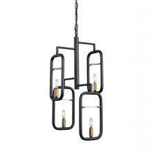 Varaluz 327P04AGRB - Bar None 4-Lt Pendant - Aged Gold/Rustic Bronze