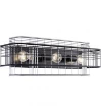 Varaluz 333B03BLGR - Vivienne 3-Lt Bath - Black/Grey