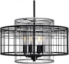 Varaluz 333P04RBLGR - Vivienne 4-Lt Round Pendant - Black/Grey