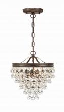 Crystorama 130-VZ - Calypso 3 Light Crystal Teardrop Bronze Mini Chandelier