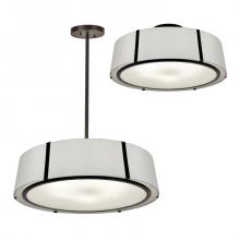 Crystorama FUL-907-BK - Fulton 6 Light Matte Black Convertible Chandelier/Flushmount