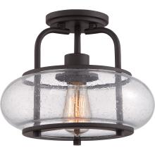 Quoizel TRG1712OZ - Trilogy Old Bronze w/ Seedy Glass 1Lt Semi-Flush Mount