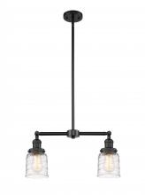 Innovations Lighting 209-BK-G513-LED - Bell - 2 Light - 21 inch - Matte Black - Stem Hung - Adjustable Island Light