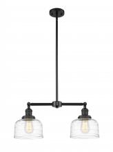 Innovations Lighting 209-BK-G713-LED - Bell - 2 Light - 21 inch - Matte Black - Stem Hung - Adjustable Island Light