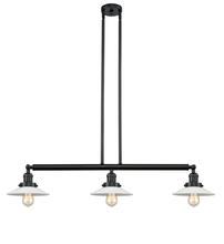 Innovations Lighting 213-BK-G1-LED - Halophane - 3 Light - 41 inch - Matte Black - Stem Hung - Adjustable Island Light