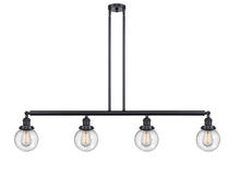 Innovations Lighting 214-BK-G204-6 - Beacon - 4 Light - 51 inch - Matte Black - Stem Hung - Island Light