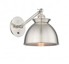 Innovations Lighting 317-1W-SN-M14-SN - Adirondack - 1 Light - 8 inch - Brushed Satin Nickel - Adjustable Sconce