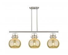 Innovations Lighting 410-3I-SN-G410-10ME - Newton Sphere - 3 Light - 42 inch - Satin Nickel - Island Light