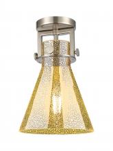 Innovations Lighting 411-1F-SN-G411-8ME - Newton Cone - 1 Light - 8 inch - Brushed Satin Nickel - Flush Mount