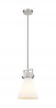 Innovations Lighting 411-1SS-SN-G411-8WH - Newton Cone - 1 Light - 8 inch - Satin Nickel - Mini Pendant