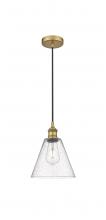 Innovations Lighting 616-1P-BB-GBC-84-LED - Berkshire - 1 Light - 8 inch - Brushed Brass - Cord hung - Mini Pendant