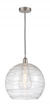 Innovations Lighting 616-1P-SN-G1213-14-LED - Athens Deco Swirl - 1 Light - 14 inch - Brushed Satin Nickel - Cord hung - Pendant