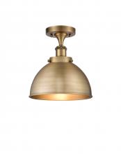Innovations Lighting 916-1C-BB-MFD-10-BB-LED - Derby - 1 Light - 10 inch - Brushed Brass - Semi-Flush Mount