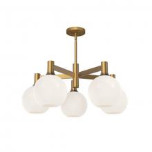 Alora Lighting CH506129AGOP - Castilla 29-in Aged Gold/Opal Matte Glass 5 Lights Chandeliers